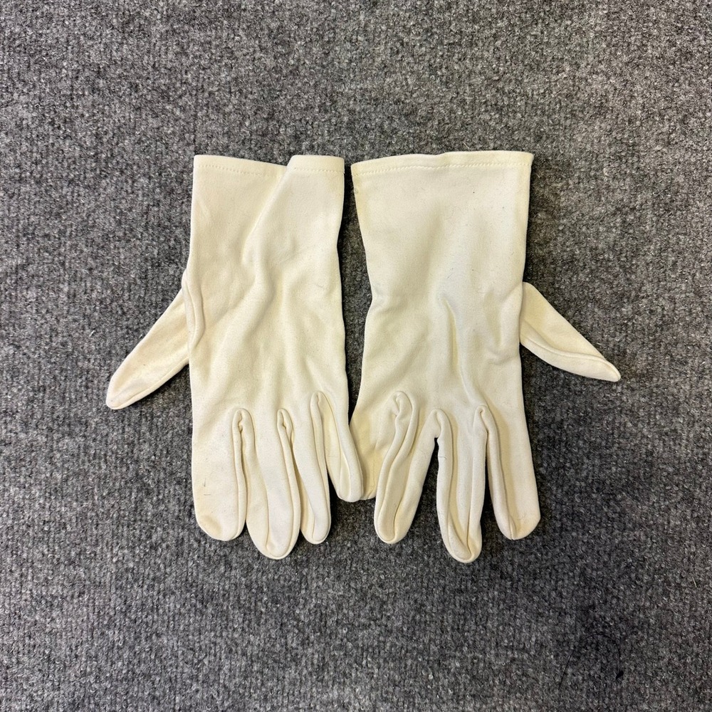 Unbranded Gloves Womens Size Small Cream Vintage Formal Wrist Length Stretchy